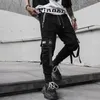 Erkek sokak kıyafeti hip hop punk kargo pantolon cadde pantolon erkekler moda rahat harem pantolon jogger eşofman