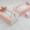 Scatola di carta per caramelle a pois con manico Scatola per imballaggio per torte di mousse Confezione regalo per biscotti per feste di compleanno