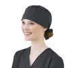 女性綿包帯調整可能スクラブキャップスウェットバンドbouffant帽子男性大人の男性屋外保護キャップハットソリッドカラーブラック3798060