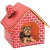 Animal de estimação Casa Vermelha Red Dobrável Dobrável Parte Top Dog House Ninho Portátil Dobrável Cão Cama Cama Cachorro Cachorro Pet Pet Supplies WX9-1875