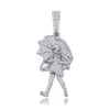 Iced Out Pendentif Luxe Designer Bijoux Mens Collier Déclaration Hip Hop Bling Diamant Pendentifs Or Argent Corde Chaîne Rappeur Acce278m