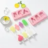 Silicone Ice Cream Mold with Cover Animals Shape Ice Lolly Moulds Summer DIY Home Made Ice Cream Tray