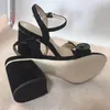 Classic High heeled sandals Coarse heel leather Suede woman shoes Metal buckle for parties Occupation Sexy sandals size35-42