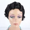 Short Lace Front Human Hair Brazilian Finger Wave Ocean Wave Pixie Cut Lace Part Human Hair