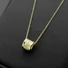 New Arrive Fashion Classic Lady 316L Titanium steel 18K Plated Gold Necklaces With Double Rows Strip-type Diamond Pendant 3 Color303C