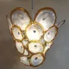 Lamp Foyer Chandeliers Gold Custom Made 36 Inches Plate Lights Murano Glass Chandelier Hanging Lamps Art Decor LED Chain Pendant Light