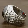 All'ingrosso- Argento enorme rosso CZ Stone Mens Biker Rocker Punk Ring 8Y003 Formato USA 8.5 ~ 10 Spedizione gratuita