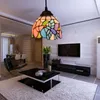 American retro idyllic bird colored glass chandelier creative Tiffany stained glass personality decoration bar small chandelier TF058