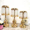 Nowy styl Gold Crystal Tall Flower Stand Wazony Centerpieces na stół ślubny BEST0915