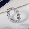 Choucong Nieuwe aankomst Unieke luxe sieraden 925 Sterling zilver Volledige peer Cut White Topaz CZ Diamond Gemstones Dames Weddi2617