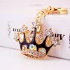 Esmalte Liga Keychain Cristal Rhinestone Óleo Gota Royal Crown Pingente de Lagosta Clasp Key Chaveiro 3 Pcs Banhado A Ouro Chaveiro Chaveiro