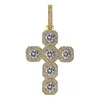 Nouveau zircon 92mm de haut et très grande croix solide pendentif rétro hip hop gros bouton collier Jewelry264u