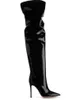 Scarpe lucide 2019 Scarpe di lusso a pieghe Scarpe da donna Sexy Tacchi alti Sandali con tacco a punta estivi Galosce Nuovi stivaletti da moto
