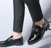 Zapatos de vestir para hombre con punta puntiaguda, zapatos de boda de lujo de cuero genuino, zapatos planos estampados para hombre, zapatos formales para fiesta de boda y oficina