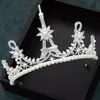 Fashion Eiffel Tower Crystal Diademi e corone Nuziale strass Wedding Hair Jewelry Per le donne Principessa Diadema Sposa ornamenti per capelli