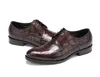 Розовые коричневые белые мужские туфли работают стиль стиль круглый носок мягкой подошвы свадьба мода оксфорды homme
