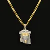 Fashion-collana d'oro cubano di Hip Hop dei monili della collana di 2018 nuovo fuori ghiacciato Gesù piece Pendente Collane