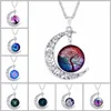 84 Cabochão de design Lua de Vidro colares Para As Mulheres Homens Árvore da Vida do Sinal do Zodíaco flor Lobo nebulosa Galáxia Espaço cadeias de Pingente de Jóias