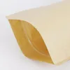 Sacchetti di carta Kraft in piedi con chiusura a zip da 500 pezzi con finestra rotonda Kraft Pack per riporre alimenti secchi, frutta, tè, prodotto elettronico