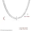 Collier en argent sterling plaqué 20 pouces men039s 6M plat trois pièces une chaîne DHSN032 Top 925 chaînes en argent plaqué Necklac9814464