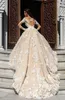 Arabic Vintage Wedding Dresses Scoop Neck Lace Long Sleeves Bridal Wedding Gowns 2020 Plus Size 3D Flowers robes de mariée