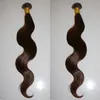 500g pakket U Nail Tip Prebonded Fusion Hair Extensions Body Wave 500 strengen pakket Keratine Stick Braziliaans menselijk haar Bruine kleur 335791837