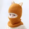 Nouveau hiver bébé chapeau Pom Pom tricot enfants bonnets pour enfants fille et garçon hiver chapeau écharpe masque Double doublure chaude épaisse Caps9655495