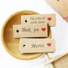 100 шт. Спасибо Тег Merci Kraft Paper Diy Handmade Craft Выпечки торт Упаковка Спасибо Спасибо Желудь Среднего пользой День рождения Подарочная коробка Украшения