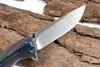 Promocja Flipper Składany Nóż D2 Satin Drop Point Blade Black G10 Uchwyt Ball Łożysko Szybkie otwarte Kieszonkowe Noże