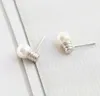 Personality Bulb Imitation Pearl Ear Studs for Women Ladies Party Jewelry Silver Alloy Nice Simple Geometric Stud Earrings