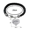 BTT26 Hartvormige Rhodium Plated Crystal Hanger Graveren Brief CHEER MOM en OMA Hanger lether Bracelet210k