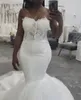 2020 estilo africano sweetheart sereia vestidos de casamento vestidos de cetim applique cristal frisado tule puffy trem vestidos de casamento nupcial