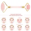 Face Massager Natural Rose Quartz Crystal Facial Roller with Silicone Cup Massage Neck Eyes Reduce Wrinkle AntiAging Beauty Skin 7112177