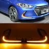 1 zestaw LED Lampa przeciwmgielna DRL dzienne światła jazdy z żółtym sygnalizacją światła DRL dla Hyundai Elantra 2016 2017 2018