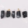 10Pcs Natural Black Tourmaline Rough Mineral Rock Nugget Pendant 25-45mm Irregular Gold/Silver Plated Black Tourmaline Crystal Charm Pendant