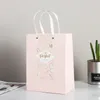 Shopping Paper Tote Bag Flower Printed Portable Shopping Gift Bag Mall Restaurant Party Bakery Home Cafe Paper Bag With Handles