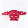 Baby Kids Sweter Girls Love Heart Wzorka Krzyna Pullower Valentine039s Day Toddler Ubrania J27791297064