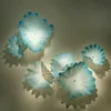 Ocean Series Lamps Hand Blown Glass Art Wall Bowl /Platter Murano Blue Plate 16 Inches for House Decoration Living Room