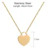 Fashion Stainless Steel Simple Charms Heart Dainty Heart Pendant Necklaces For Women Wedding Jewelry Bridesmaid Gifts