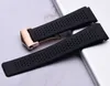 Watch Bands 22mm 24mm Watchbands for Tag Black Diving Silicone Rubber Holes Band Strap Stainless Steel Replacement2223