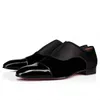 Nuovi Designer da uomo di lusso Dress Shoes Red Bottoms Scarpe casual casual in pelle verniciatura opaca TOES Slip-on Spikes Flat Business Sneakers 38-47
