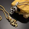 Flame Dragon Pendant Necklaces S925 Sterling Silver/18K Gold Diamond Luxury Personality Designer Jewelry For Men Punk Link Chain Necklace