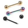 10 stks / partij tong piercing 316L chirurgische stalen industriële barbell tong lip stud bar tragus kraakbeen oorbel lichaam sieraden