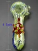 Wholesale Colored Mini Glass Pyrex Spoon Smoking Pipe Hand Made Pipes 4'' Tobacco Accessories for Dry Herb