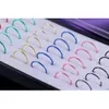 40pcs/Set New Medical Nostril Titanium Nose Hoop Nose Rings Clip On Nose Ring Body Fake Piercing Jewelry