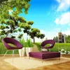 Dish Chinese seamless large mural background TV wall living room sofa wallpaper, natural scenery, trees, blue sky