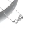 925 Sterling Silver Infinity & Alphabet Pendant Necklace For Women Wholesale & Retail Cubic Zirconia Inlay Love Hope Faith