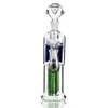 Green Glass Water Bongs with Arm Tree Recycler Dab Rigs Percolater Dab Rig with Banger Glass Bong Water Pipe Ash Catcher