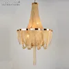 Modern Pendant Lamps Golden Chandelier Indoor Lighting Post Chain Aluminum Suspension Hanging Drop Lustre for Living room Hotel Project Lights