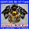 Kropp för Suzuki Hayabusa GSXR 1300 Golden Black GSXR1300 96 97 98 99 00 01 07 333HM.24 GSX R1300 1996 1997 1998 1999 2000 2001 2007 FAIRING